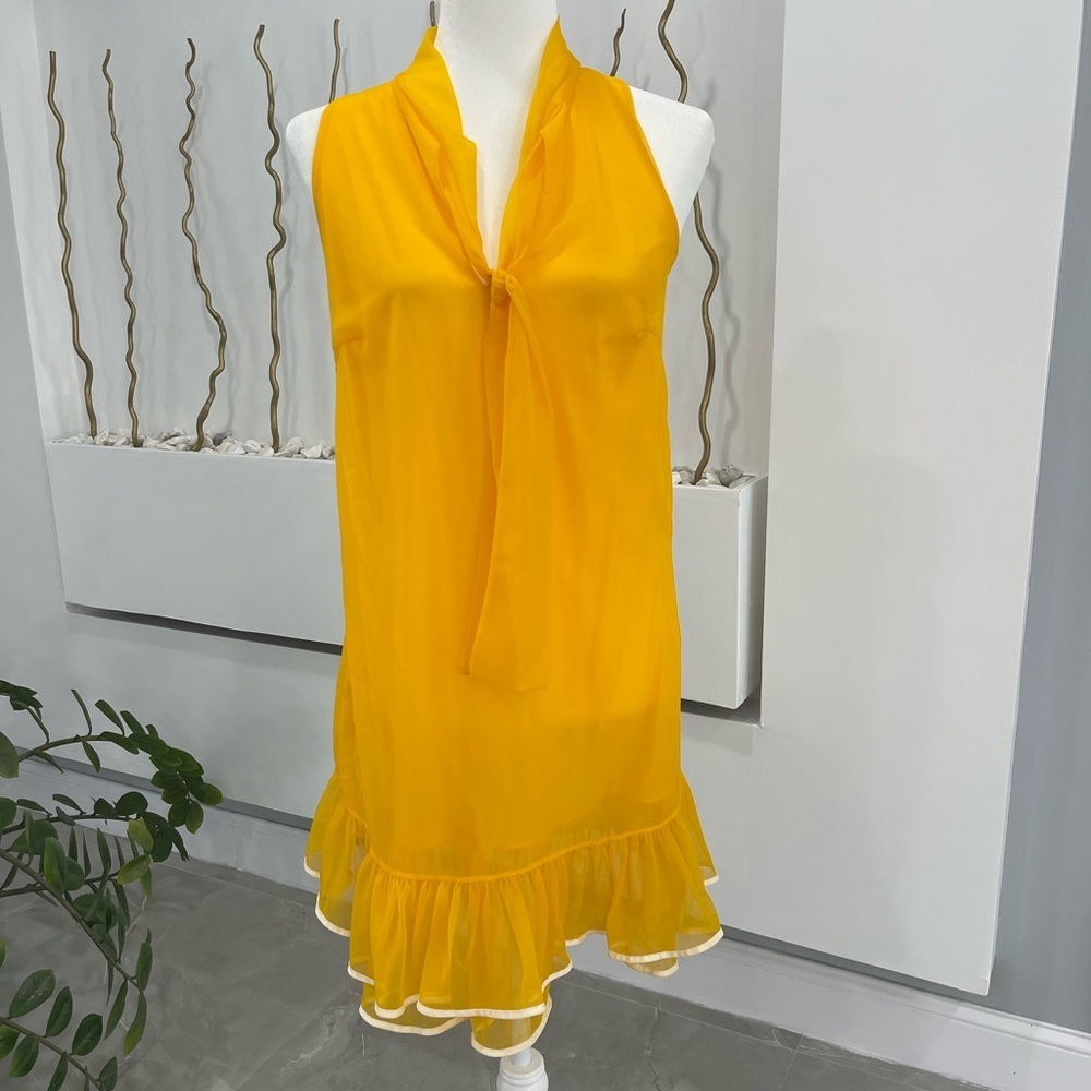 Elegant Yellow Halter Dress